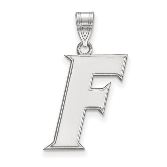 14k White Gold U of Florida Large Initial F Pendant